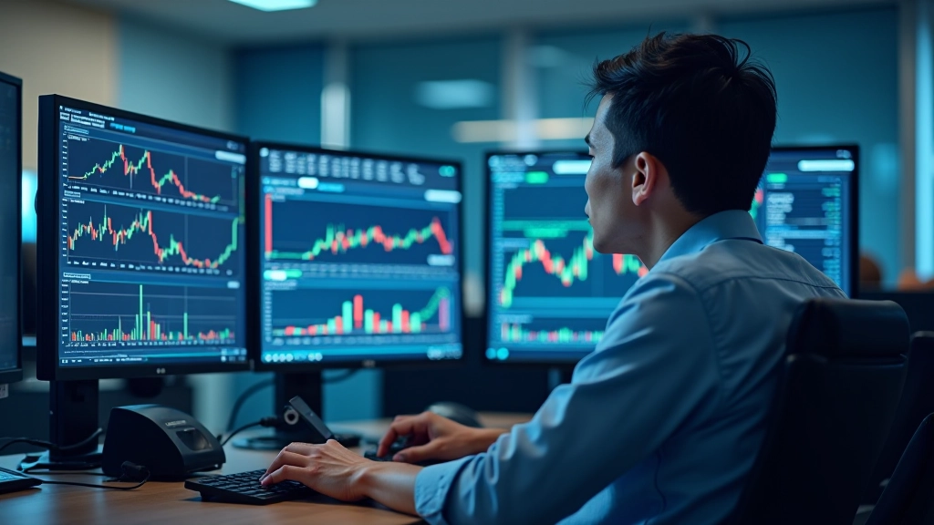 Multiple candlestick charts displayed side by side showing various chart patterns and technical formations